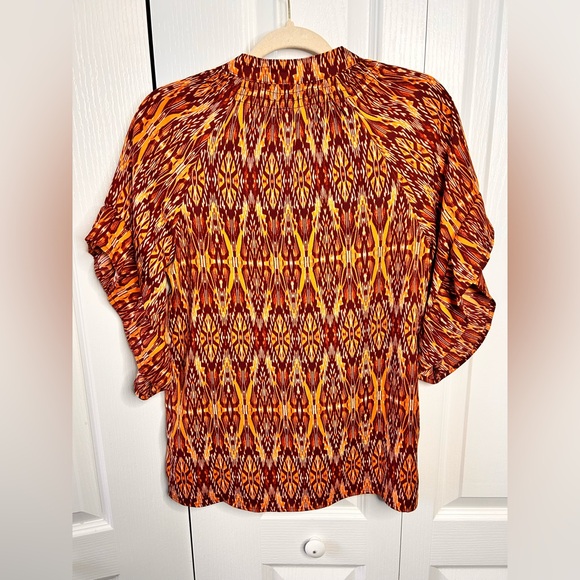 Belle by Kim Gravel Filigree Fantasy Ruffle Sleeve Blouse Size XXS Lightweight - Picture 7 of 7